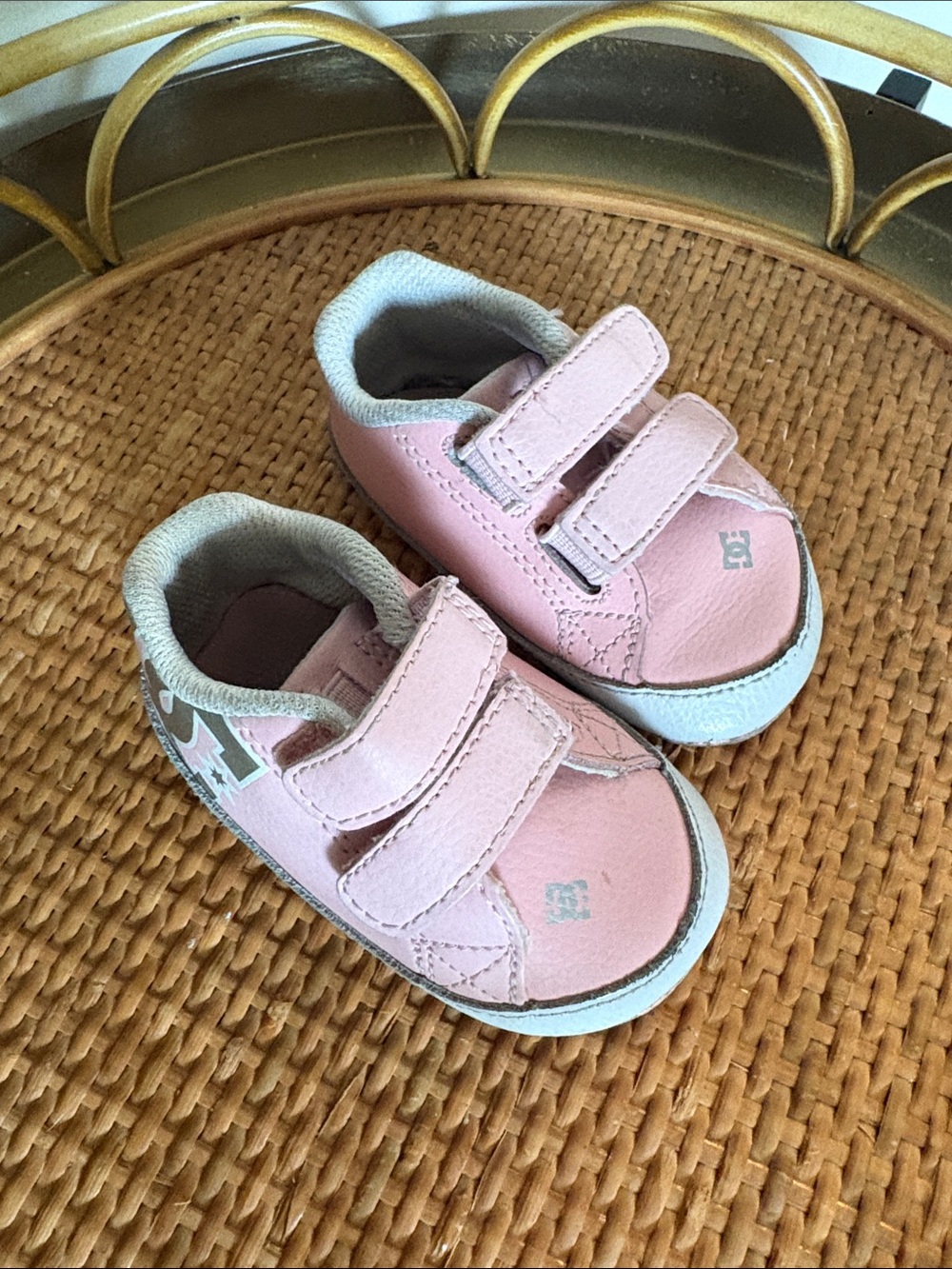DC Kids Pink Velcro Sneakers